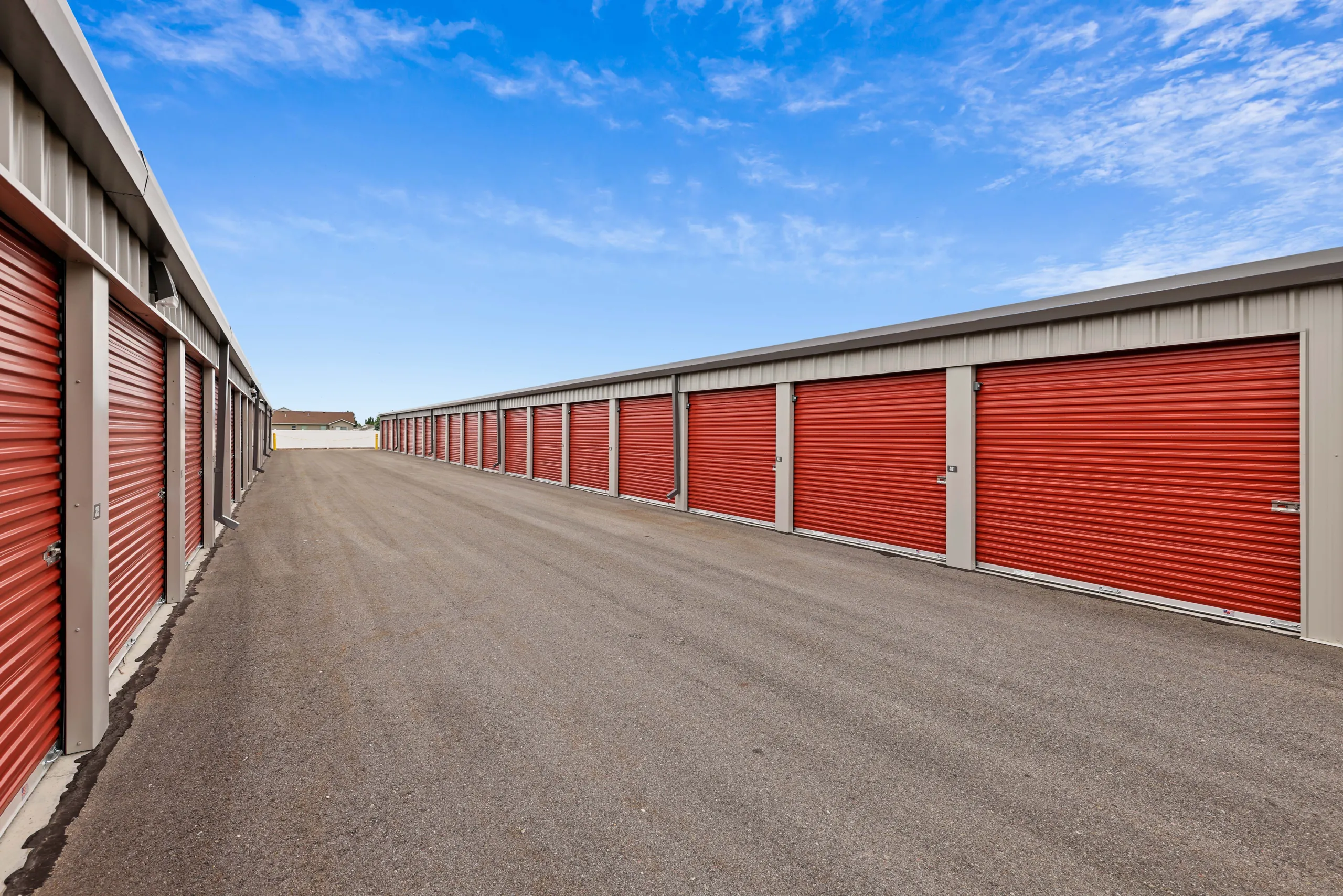 Drive-up storage units at a protected facility
